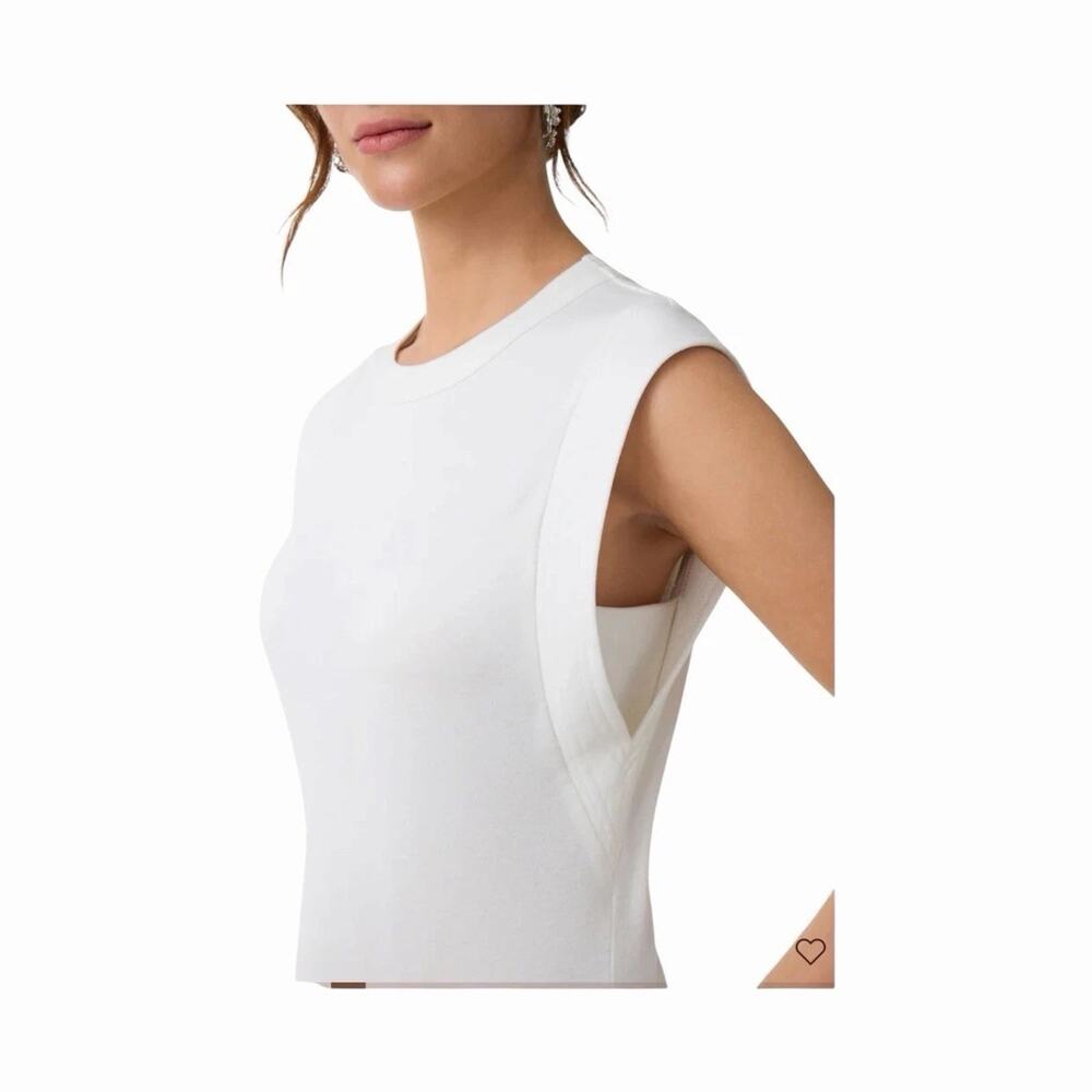 OGL White Sleeveless Crew Neck Muscle Tank Top Lyocell Blend NWT Medium - Picture 2 of 16